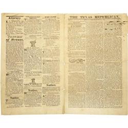 1835 The Texas Republican Brazoria newspaper