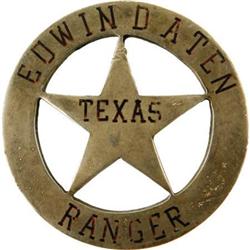 Texas Ranger Badge Presented to Edwin Dunlap