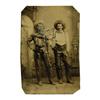 Image 1 : 1/6th Plate Tintype - Two Armed Cowboys