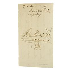 Samuel Houston Document Signed as President