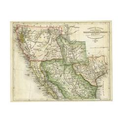 1852 German Map of Texas, California, N.M., Utah