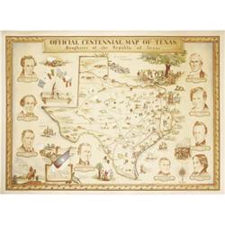 Official Centennial Map of Texas 1934