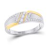 Image 1 : Mens Diamond 3-stone Wedding Ring 1/2 Cttw 10kt Two-tone Gold