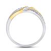 Image 3 : Mens Diamond 3-stone Wedding Ring 1/2 Cttw 10kt Two-tone Gold