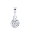 Image 1 : Diamond Flower Cluster Pendant 1/10 Cttw 14kt White Gold
