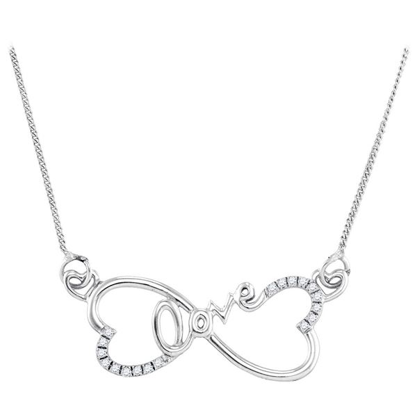 Diamond Heart Infinity Love Pendant Necklace 1/10 Cttw Sterling Silver