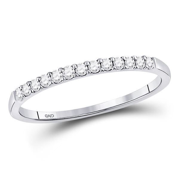 Pave-set Diamond Wedding Band 1/6 Cttw 10kt White Gold