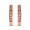 Image 2 : Brown Diamond Hoop Earrings 1/4 Cttw 14kt Rose Gold