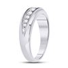 Image 3 : Mens Diamond Single Row Band Ring 1/2 Cttw 14kt White Gold