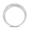 Image 4 : Mens Diamond Single Row Band Ring 1/2 Cttw 14kt White Gold