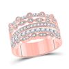 Image 1 : Diamond Stacked Band Ring 1/2 Cttw 10kt Rose Gold