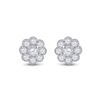 Image 2 : Diamond Cluster Earrings 3/4 Cttw 14kt White Gold
