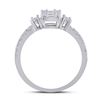 Image 4 : Baguette Diamond Cluster Ring 5/8 Cttw 14kt White Gold