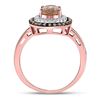 Image 4 : Oval Morganite Solitaire Diamond Fashion Ring 1-1/2 Cttw 10kt Rose Gold