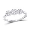 Image 2 : Diamond Beaded Triple Cluster Ring 1/3 Cttw 10kt White Gold