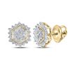 Image 1 : Diamond Hexagon Earrings 1/10 Cttw Yellow-tone Sterling Silver