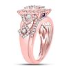 Image 3 : Diamond Bridal Wedding Ring Band Set 1-1/4 Cttw 14kt Rose Gold