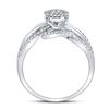 Image 4 : Diamond Woven Strand Cluster Ring 1/3 Cttw 10kt White Gold