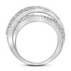 Image 2 : Diamond Crossover Band Ring 2-1/3 Cttw 14kt White Gold