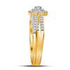 Image 2 : Diamond Split-shank Bridal Wedding Ring Band Set 1/2 Cttw 10kt Yellow Gold