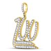 Image 2 : Mens Diamond 100 Hundred Emoji Charm Pendant 1-1/4 Cttw 10kt Yellow Gold