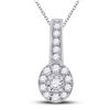 Image 1 : Diamond Oval Pendant 1/4 Cttw 10kt White Gold