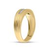 Image 4 : Mens Diamond Wedding Single Row Band Ring 1/4 Cttw 10kt Yellow Gold