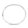 Image 4 : Diamond Bypass Bangle Bracelet 1 Cttw 14kt White Gold