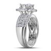 Image 2 : Princess Diamond Bridal Wedding Ring Band Set 2 Cttw 14kt White Gold