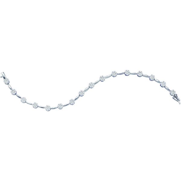 Diamond Flower Cluster Bracelet 2 Cttw 14kt White Gold
