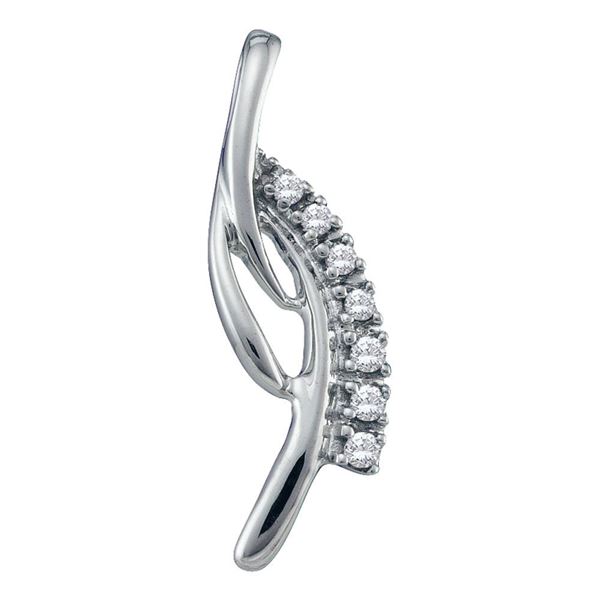 Diamond Cascading Fashion Pendant 1/20 Cttw 14kt White Gold