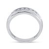 Image 3 : Mens Diamond Wedding Band Ring 1/4 Cttw 10kt White Gold