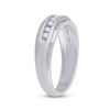 Image 4 : Mens Diamond Wedding Band Ring 1/4 Cttw 10kt White Gold