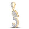 Image 2 : Mens Baguette Diamond Number 5 Crown Charm Pendant 3/4 Cttw 10kt Yellow Gold