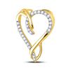 Image 2 : Diamond Heart Pendant 1/8 Cttw 10kt Yellow Gold