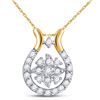 Image 1 : Diamond Cluster Pendant 1/8 Cttw 10kt Yellow Gold