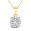 Image 1 : Diamond Circle Cluster Pendant 1/6 Cttw 10kt Yellow Gold