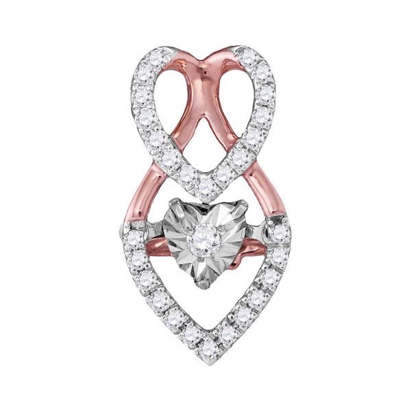 Moving Diamond Heart Pendant 1/6 Cttw 10kt White Gold