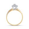 Image 3 : Diamond Cluster Ring 1/10 Cttw 10kt Yellow Gold