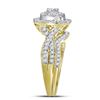 Image 3 : Diamond Halo Bridal Wedding Ring Band Set 1 Cttw 14kt Yellow Gold