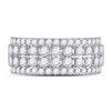 Image 2 : Diamond Four Row Machine Set Band Ring 1-1/2 Cttw 10kt White Gold