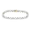 Image 1 : Yellow-tone Sterling Silver Black Color Enhanced Diamond Heart Link Bracelet 1/5 Cttw Yellow-tone St