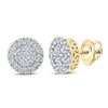 Image 1 : Mens Diamond Cluster Earrings 5/8 Cttw 10kt Yellow Gold