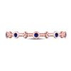 Image 2 : Blue Sapphire Dot Flower Stackable Band Ring 1/12 Cttw 10kt Rose Gold