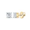 Image 1 : Diamond Solitaire Stud Earrings 1/10 Cttw 10kt Yellow Gold