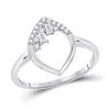 Image 1 : Baguette Diamond Scattered Oval Ring 1/8 Cttw 14kt White Gold