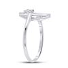Image 4 : Baguette Diamond Scattered Oval Ring 1/8 Cttw 14kt White Gold