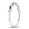 Image 3 : Emerald Diamond Milgrain Stackable Band Ring 1/10 Cttw 10kt White Gold