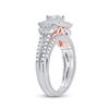 Image 3 : Princess Diamond Bridal Wedding Ring Band Set 1 Cttw 14kt Two-tone Gold