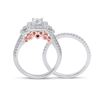Image 4 : Princess Diamond Bridal Wedding Ring Band Set 1 Cttw 14kt Two-tone Gold